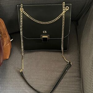 Black and Gold Chain Shoulder Bag